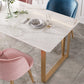 Contemporary White Standard Dining Table Rectangle Sintered Stone Dining Table for Kitchen Clearhalo ' dining_table' 'Dining Tables & Seating' 'Dining Tables' 'furn' 'furn_dining_table' 'Furniture' 'furniture_dining_table' 'Kitchen & Dining Furniture' 'kitchen&dining_furn' 'kitchen' 'kitchen_dining_table' 3739456