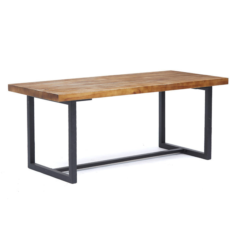 Industrial Dining Site Table Solid Wood Dining Room Furniture with Trestle Base Without Chairs Clearhalo ' dining_table' 'Dining Tables & Seating' 'Dining Tables' 'furn' 'furn_dining_table' 'Furniture' 'furniture_dining_table' 'Kitchen & Dining Furniture' 'kitchen&dining_furn' 'kitchen' 'kitchen_dining_table' 3739464