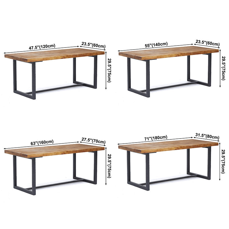 Industrial Dining Site Table Solid Wood Dining Room Furniture with Trestle Base Clearhalo ' dining_table' 'Dining Tables & Seating' 'Dining Tables' 'furn' 'furn_dining_table' 'Furniture' 'furniture_dining_table' 'Kitchen & Dining Furniture' 'kitchen&dining_furn' 'kitchen' 'kitchen_dining_table' 3739469