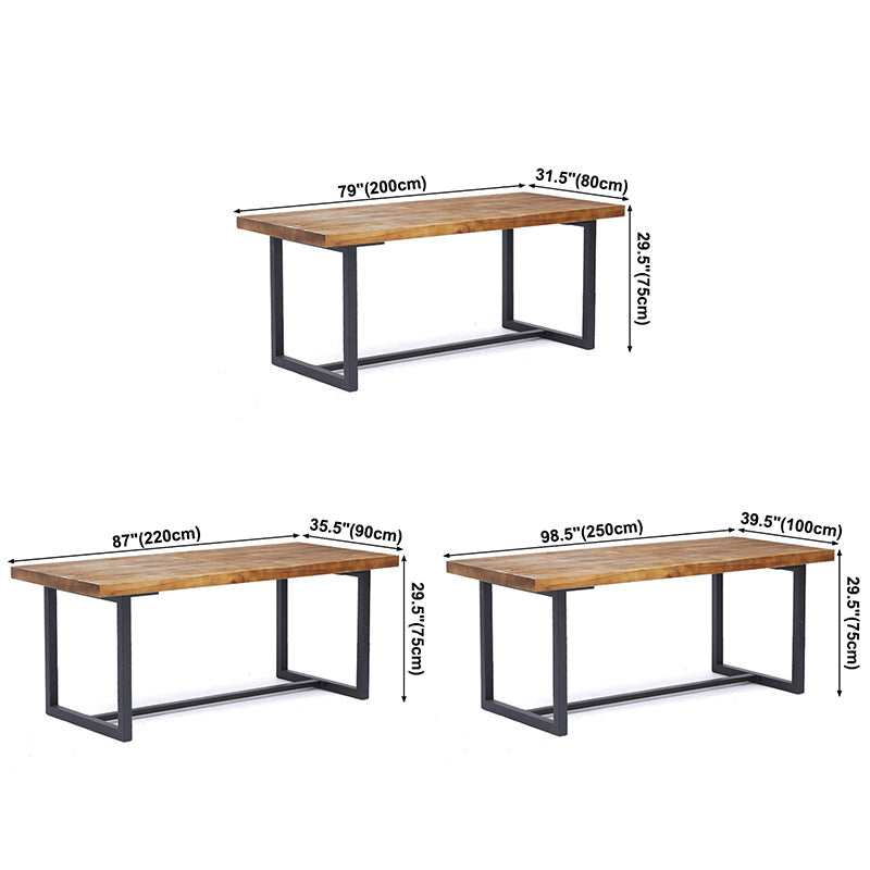 Industrial Dining Site Table Solid Wood Dining Room Furniture with Trestle Base Clearhalo ' dining_table' 'Dining Tables & Seating' 'Dining Tables' 'furn' 'furn_dining_table' 'Furniture' 'furniture_dining_table' 'Kitchen & Dining Furniture' 'kitchen&dining_furn' 'kitchen' 'kitchen_dining_table' 3739470