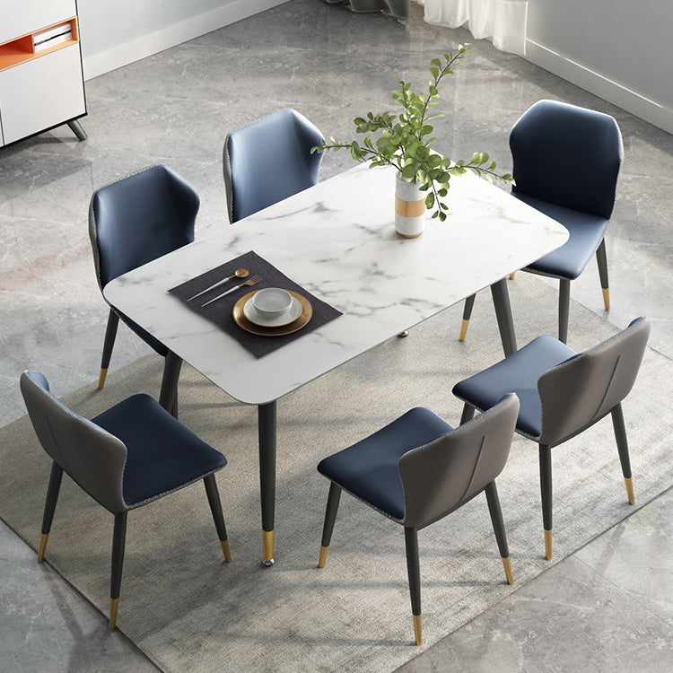 Minimalist Rectangle Shape Standard Dining Table Sintered Stone Dining Table for Kitchen Clearhalo ' dining_table' 'Dining Tables & Seating' 'Dining Tables' 'furn' 'furn_dining_table' 'Furniture' 'furniture_dining_table' 'Kitchen & Dining Furniture' 'kitchen&dining_furn' 'kitchen' 'kitchen_dining_table' 3739494