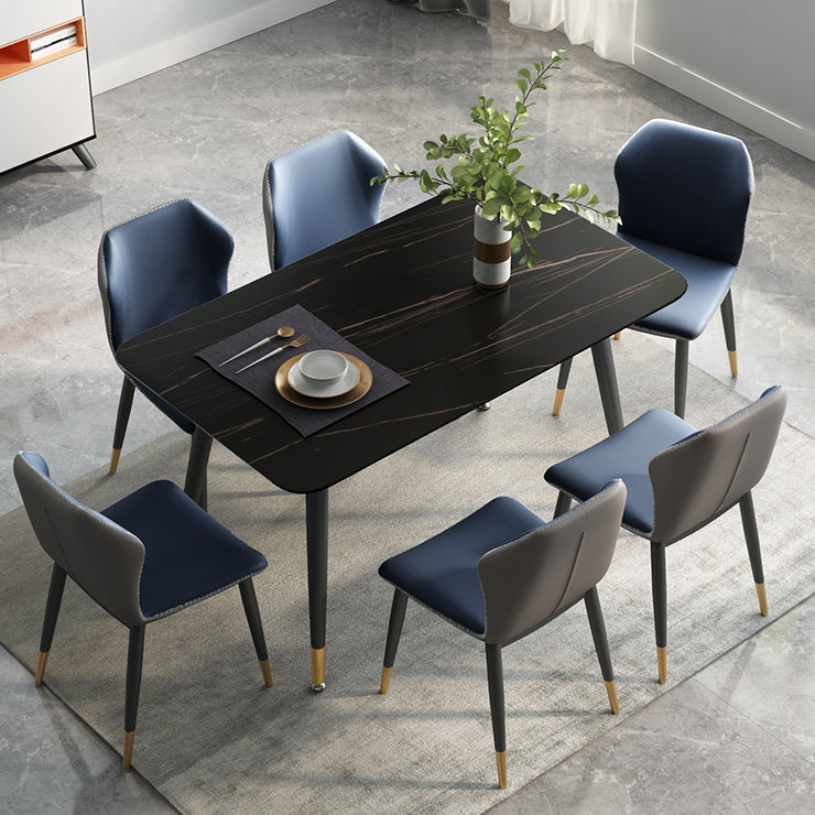 Minimalist Rectangle Shape Standard Dining Table Sintered Stone Dining Table for Kitchen Clearhalo ' dining_table' 'Dining Tables & Seating' 'Dining Tables' 'furn' 'furn_dining_table' 'Furniture' 'furniture_dining_table' 'Kitchen & Dining Furniture' 'kitchen&dining_furn' 'kitchen' 'kitchen_dining_table' 3739498