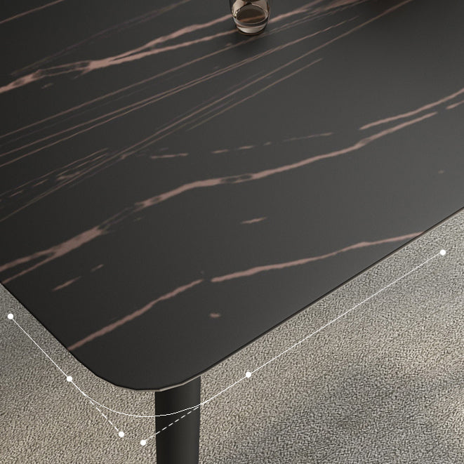 Minimalist Rectangle Shape Standard Dining Table Sintered Stone Dining Table for Kitchen Clearhalo ' dining_table' 'Dining Tables & Seating' 'Dining Tables' 'furn' 'furn_dining_table' 'Furniture' 'furniture_dining_table' 'Kitchen & Dining Furniture' 'kitchen&dining_furn' 'kitchen' 'kitchen_dining_table' 3739500