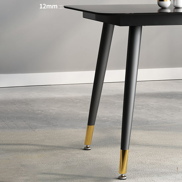 Minimalist Rectangle Shape Standard Dining Table Sintered Stone Dining Table for Kitchen Clearhalo ' dining_table' 'Dining Tables & Seating' 'Dining Tables' 'furn' 'furn_dining_table' 'Furniture' 'furniture_dining_table' 'Kitchen & Dining Furniture' 'kitchen&dining_furn' 'kitchen' 'kitchen_dining_table' 3739501