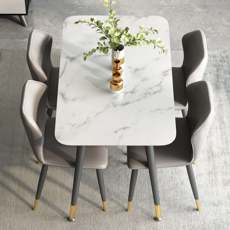Minimalist Rectangle Shape Standard Dining Table Sintered Stone Dining Table for Kitchen Clearhalo ' dining_table' 'Dining Tables & Seating' 'Dining Tables' 'furn' 'furn_dining_table' 'Furniture' 'furniture_dining_table' 'Kitchen & Dining Furniture' 'kitchen&dining_furn' 'kitchen' 'kitchen_dining_table' 3739506