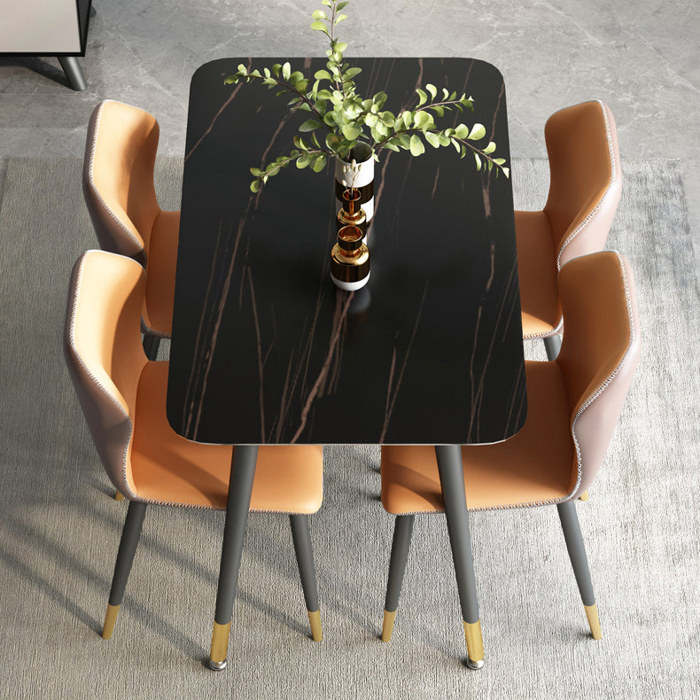 Minimalist Rectangle Shape Standard Dining Table Sintered Stone Dining Table for Kitchen Clearhalo ' dining_table' 'Dining Tables & Seating' 'Dining Tables' 'furn' 'furn_dining_table' 'Furniture' 'furniture_dining_table' 'Kitchen & Dining Furniture' 'kitchen&dining_furn' 'kitchen' 'kitchen_dining_table' 3739507