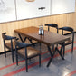 Industrial Rectangle Dining Room Table Pine Solid Wood Table with Black Double Pedestal Clearhalo ' dining_table' 'Dining Tables & Seating' 'Dining Tables' 'furn' 'furn_dining_table' 'Furniture' 'furniture_dining_table' 'Kitchen & Dining Furniture' 'kitchen&dining_furn' 'kitchen' 'kitchen_dining_table' 3739510