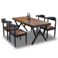 Industrial Rectangle Dining Room Table Pine Solid Wood Table with Black Double Pedestal Clearhalo ' dining_table' 'Dining Tables & Seating' 'Dining Tables' 'furn' 'furn_dining_table' 'Furniture' 'furniture_dining_table' 'Kitchen & Dining Furniture' 'kitchen&dining_furn' 'kitchen' 'kitchen_dining_table' 3739516