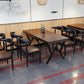 Industrial Rectangle Dining Room Table Pine Solid Wood Table with Black Double Pedestal Clearhalo ' dining_table' 'Dining Tables & Seating' 'Dining Tables' 'furn' 'furn_dining_table' 'Furniture' 'furniture_dining_table' 'Kitchen & Dining Furniture' 'kitchen&dining_furn' 'kitchen' 'kitchen_dining_table' 3739521