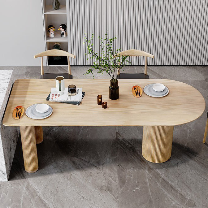 Solid Wood Contemporary Free Form Indoor Table Wood Top Table for Dining Room and Kitchen Clearhalo ' dining_table' 'Dining Tables & Seating' 'Dining Tables' 'furn' 'furn_dining_table' 'Furniture' 'furniture_dining_table' 'Kitchen & Dining Furniture' 'kitchen&dining_furn' 'kitchen' 'kitchen_dining_table' 3739529