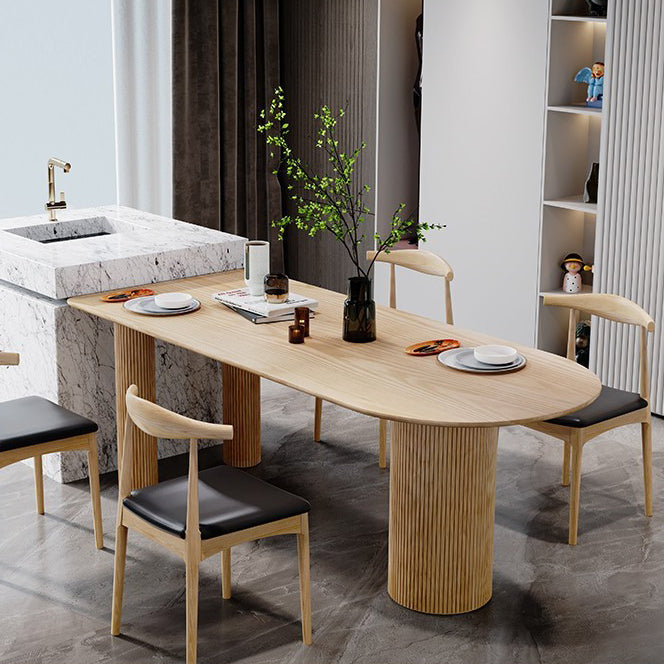 Solid Wood Contemporary Free Form Indoor Table Wood Top Table for Dining Room and Kitchen Clearhalo ' dining_table' 'Dining Tables & Seating' 'Dining Tables' 'furn' 'furn_dining_table' 'Furniture' 'furniture_dining_table' 'Kitchen & Dining Furniture' 'kitchen&dining_furn' 'kitchen' 'kitchen_dining_table' 3739531
