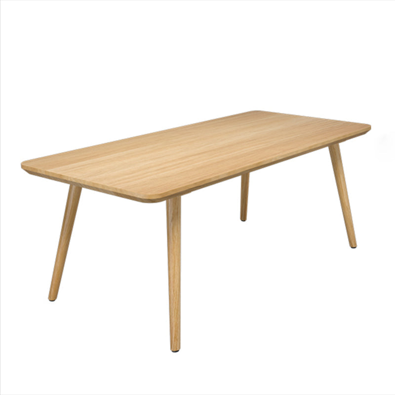 Contemporary Kitchen Khaki Dining Table Solid Wood Rectangle Dining Table with 4 Legs Base Clearhalo ' dining_table' 'Dining Tables & Seating' 'Dining Tables' 'furn' 'furn_dining_table' 'Furniture' 'furniture_dining_table' 'Kitchen & Dining Furniture' 'kitchen&dining_furn' 'kitchen' 'kitchen_dining_table' 3739537