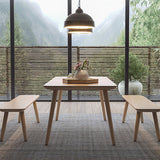 Contemporary Kitchen Khaki Dining Table Solid Wood Rectangle Dining Table with 4 Legs Base Clearhalo ' dining_table' 'Dining Tables & Seating' 'Dining Tables' 'furn' 'furn_dining_table' 'Furniture' 'furniture_dining_table' 'Kitchen & Dining Furniture' 'kitchen&dining_furn' 'kitchen' 'kitchen_dining_table' 3739545