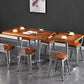 Industrial Style Solid Wood Dining Table Brown Table with Metal Base for Dinning Room Clearhalo ' dining_table' 'Dining Tables & Seating' 'Dining Tables' 'furn' 'furn_dining_table' 'Furniture' 'furniture_dining_table' 'Kitchen & Dining Furniture' 'kitchen&dining_furn' 'kitchen' 'kitchen_dining_table' 3739552