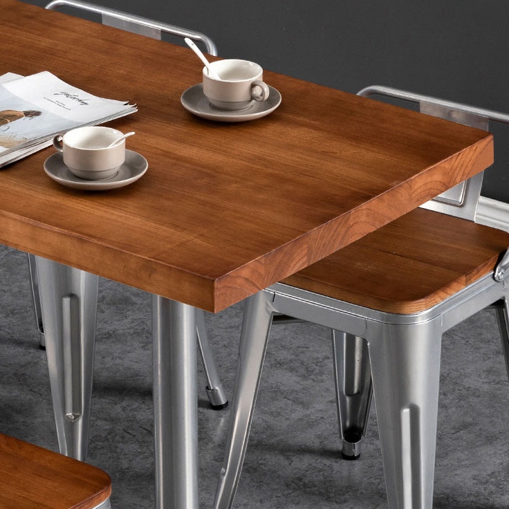 Industrial Style Solid Wood Dining Table Brown Table with Metal Base for Dinning Room Clearhalo ' dining_table' 'Dining Tables & Seating' 'Dining Tables' 'furn' 'furn_dining_table' 'Furniture' 'furniture_dining_table' 'Kitchen & Dining Furniture' 'kitchen&dining_furn' 'kitchen' 'kitchen_dining_table' 3739555