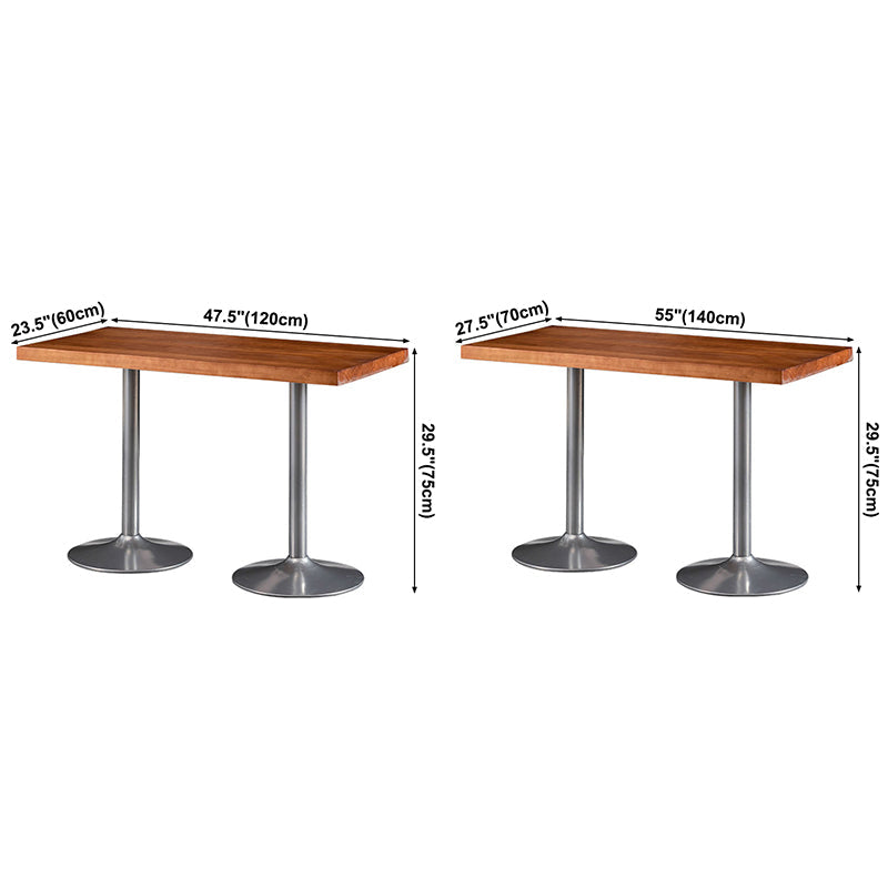 Industrial Style Solid Wood Dining Table Brown Table with Metal Base for Dinning Room Clearhalo ' dining_table' 'Dining Tables & Seating' 'Dining Tables' 'furn' 'furn_dining_table' 'Furniture' 'furniture_dining_table' 'Kitchen & Dining Furniture' 'kitchen&dining_furn' 'kitchen' 'kitchen_dining_table' 3739559