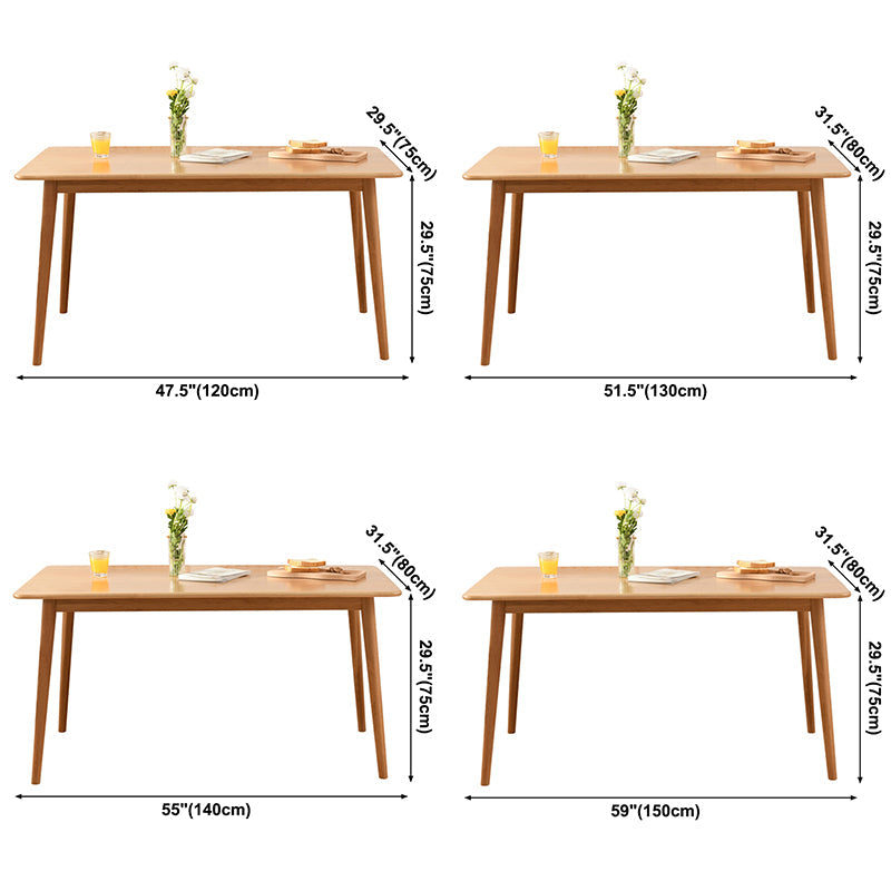 Rectangle Oak Wood Dining Table Modern Table in Nature with Double Pedestal Clearhalo ' dining_table' 'Dining Tables & Seating' 'Dining Tables' 'furn' 'furn_dining_table' 'Furniture' 'furniture_dining_table' 'Kitchen & Dining Furniture' 'kitchen&dining_furn' 'kitchen' 'kitchen_dining_table' 3739588