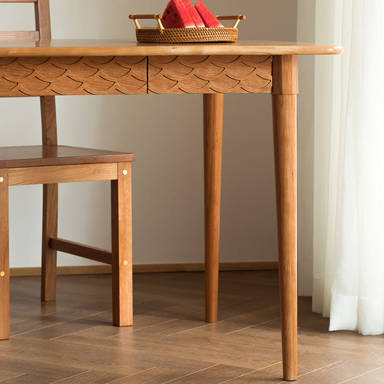 Simplicity Rectangle 4-foot Home Furniture Solid Wood Dining Table with Drawer Clearhalo ' dining_table' 'Dining Tables & Seating' 'Dining Tables' 'furn' 'furn_dining_table' 'Furniture' 'furniture_dining_table' 'Kitchen & Dining Furniture' 'kitchen&dining_furn' 'kitchen' 'kitchen_dining_table' 3739609
