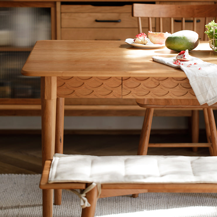 Simplicity Rectangle 4-foot Home Furniture Solid Wood Dining Table with Drawer Clearhalo ' dining_table' 'Dining Tables & Seating' 'Dining Tables' 'furn' 'furn_dining_table' 'Furniture' 'furniture_dining_table' 'Kitchen & Dining Furniture' 'kitchen&dining_furn' 'kitchen' 'kitchen_dining_table' 3739611