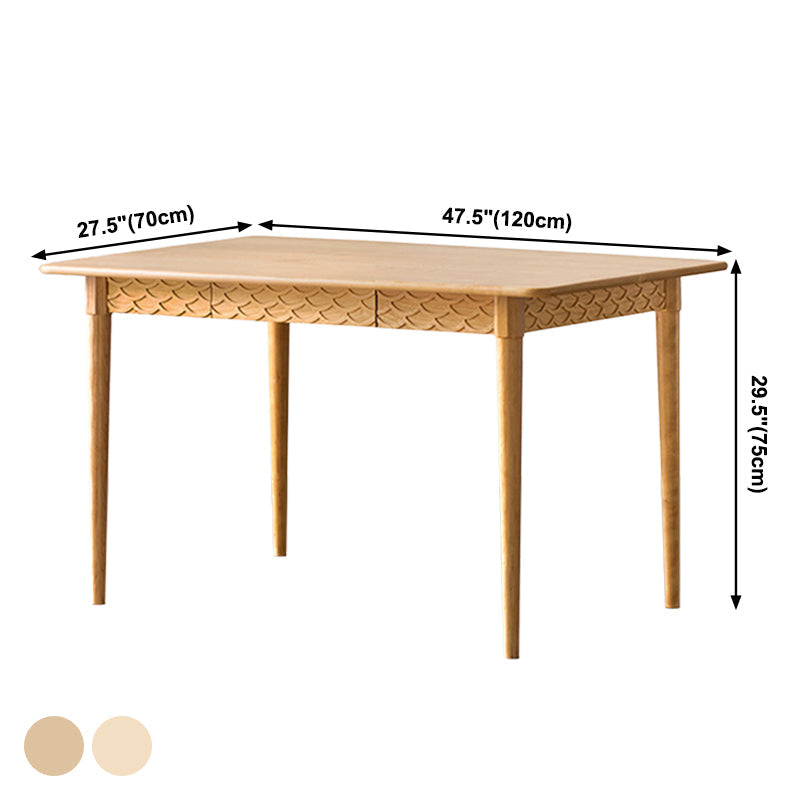 Simplicity Rectangle 4-foot Home Furniture Solid Wood Dining Table with Drawer Clearhalo ' dining_table' 'Dining Tables & Seating' 'Dining Tables' 'furn' 'furn_dining_table' 'Furniture' 'furniture_dining_table' 'Kitchen & Dining Furniture' 'kitchen&dining_furn' 'kitchen' 'kitchen_dining_table' 3739617