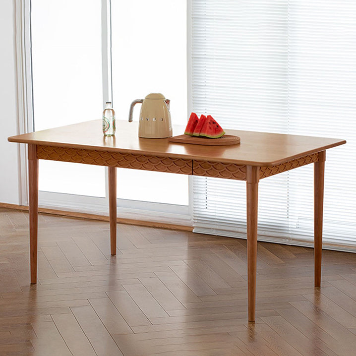 Simplicity Rectangle 4-foot Home Furniture Solid Wood Dining Table with Drawer Clearhalo ' dining_table' 'Dining Tables & Seating' 'Dining Tables' 'furn' 'furn_dining_table' 'Furniture' 'furniture_dining_table' 'Kitchen & Dining Furniture' 'kitchen&dining_furn' 'kitchen' 'kitchen_dining_table' 3739618