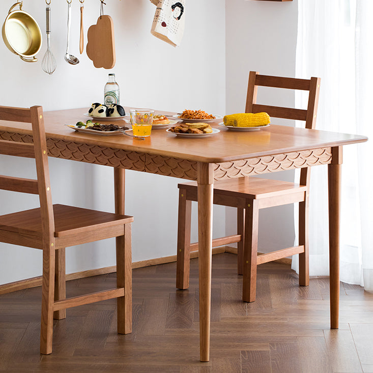 Simplicity Rectangle 4-foot Home Furniture Solid Wood Dining Table with Drawer Clearhalo ' dining_table' 'Dining Tables & Seating' 'Dining Tables' 'furn' 'furn_dining_table' 'Furniture' 'furniture_dining_table' 'Kitchen & Dining Furniture' 'kitchen&dining_furn' 'kitchen' 'kitchen_dining_table' 3739619