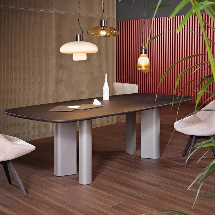 Solid Wood Contemporary Oval Dining Table Solid Wood Top Table for Dining Room Brown Without Chairs Clearhalo ' dining_table' 'Dining Tables & Seating' 'Dining Tables' 'furn' 'furn_dining_table' 'Furniture' 'furniture_dining_table' 'Kitchen & Dining Furniture' 'kitchen&dining_furn' 'kitchen' 'kitchen_dining_table' 3739621