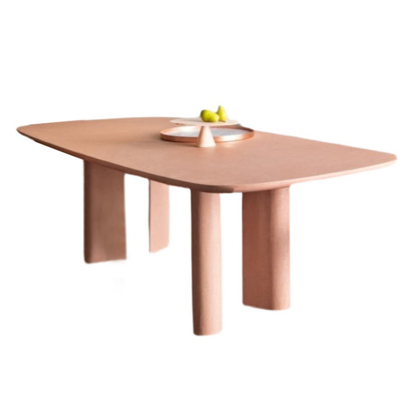 Solid Wood Contemporary Oval Dining Table Solid Wood Top Table for Dining Room Pink Without Chairs Clearhalo ' dining_table' 'Dining Tables & Seating' 'Dining Tables' 'furn' 'furn_dining_table' 'Furniture' 'furniture_dining_table' 'Kitchen & Dining Furniture' 'kitchen&dining_furn' 'kitchen' 'kitchen_dining_table' 3739624