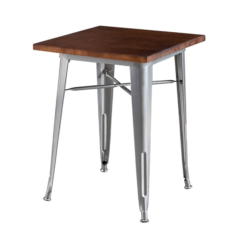 Industrial Style Solid Wood Top Dining Table Brown Table with Metal Base for Dinning Room Square Without Chairs Clearhalo ' dining_table' 'Dining Tables & Seating' 'Dining Tables' 'furn' 'furn_dining_table' 'Furniture' 'furniture_dining_table' 'Kitchen & Dining Furniture' 'kitchen&dining_furn' 'kitchen' 'kitchen_dining_table' 3739627