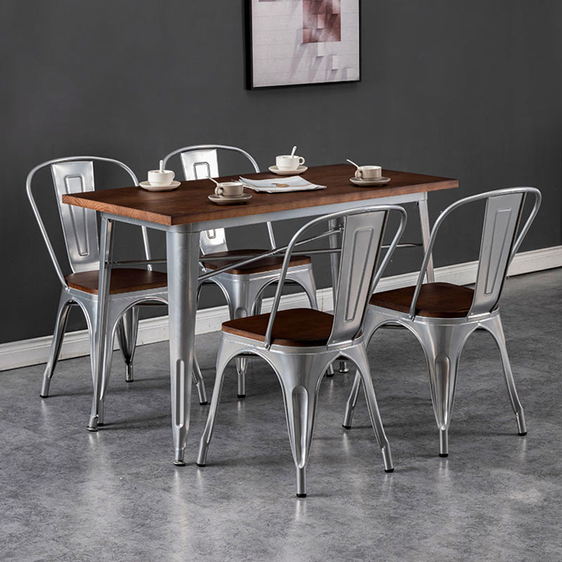 Industrial Style Solid Wood Top Dining Table Brown Table with Metal Base for Dinning Room Clearhalo ' dining_table' 'Dining Tables & Seating' 'Dining Tables' 'furn' 'furn_dining_table' 'Furniture' 'furniture_dining_table' 'Kitchen & Dining Furniture' 'kitchen&dining_furn' 'kitchen' 'kitchen_dining_table' 3739628