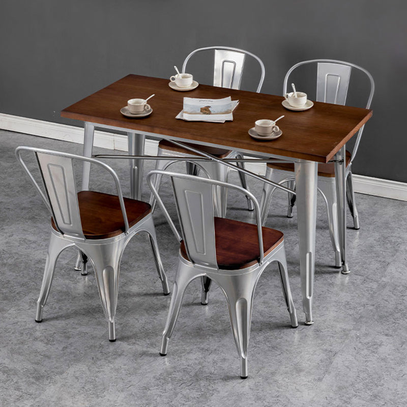 Industrial Style Solid Wood Top Dining Table Brown Table with Metal Base for Dinning Room Clearhalo ' dining_table' 'Dining Tables & Seating' 'Dining Tables' 'furn' 'furn_dining_table' 'Furniture' 'furniture_dining_table' 'Kitchen & Dining Furniture' 'kitchen&dining_furn' 'kitchen' 'kitchen_dining_table' 3739629