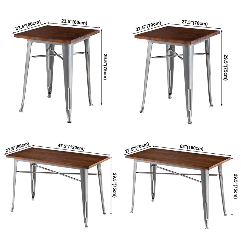 Industrial Style Solid Wood Top Dining Table Brown Table with Metal Base for Dinning Room Clearhalo ' dining_table' 'Dining Tables & Seating' 'Dining Tables' 'furn' 'furn_dining_table' 'Furniture' 'furniture_dining_table' 'Kitchen & Dining Furniture' 'kitchen&dining_furn' 'kitchen' 'kitchen_dining_table' 3739636
