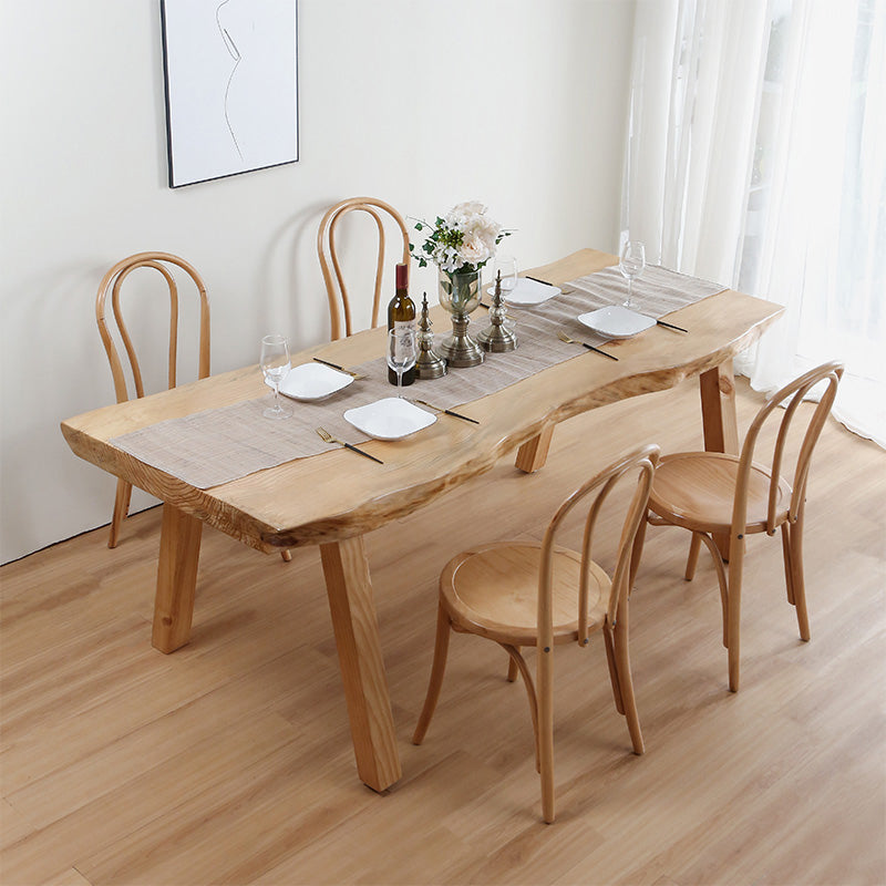 Modern Khaki Solid Wood Dining Table Rectangle Kitchen Dining Table with 4 Legs Base Without Chairs Clearhalo ' dining_table' 'Dining Tables & Seating' 'Dining Tables' 'furn' 'furn_dining_table' 'Furniture' 'furniture_dining_table' 'Kitchen & Dining Furniture' 'kitchen&dining_furn' 'kitchen' 'kitchen_dining_table' 3739643