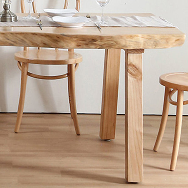 Modern Khaki Solid Wood Dining Table Rectangle Kitchen Dining Table with 4 Legs Base Clearhalo ' dining_table' 'Dining Tables & Seating' 'Dining Tables' 'furn' 'furn_dining_table' 'Furniture' 'furniture_dining_table' 'Kitchen & Dining Furniture' 'kitchen&dining_furn' 'kitchen' 'kitchen_dining_table' 3739650
