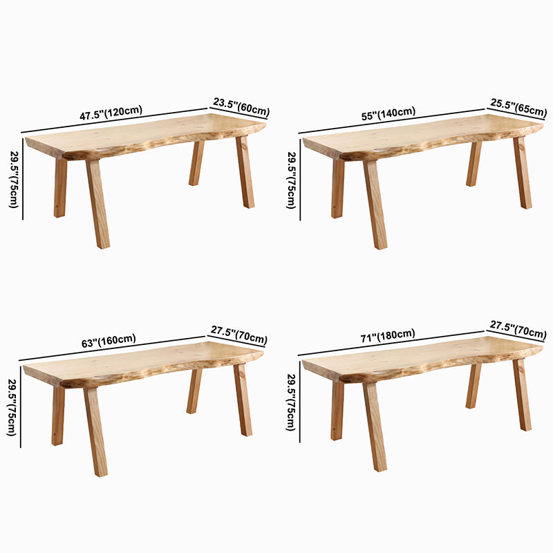 Modern Khaki Solid Wood Dining Table Rectangle Kitchen Dining Table with 4 Legs Base Clearhalo ' dining_table' 'Dining Tables & Seating' 'Dining Tables' 'furn' 'furn_dining_table' 'Furniture' 'furniture_dining_table' 'Kitchen & Dining Furniture' 'kitchen&dining_furn' 'kitchen' 'kitchen_dining_table' 3739651