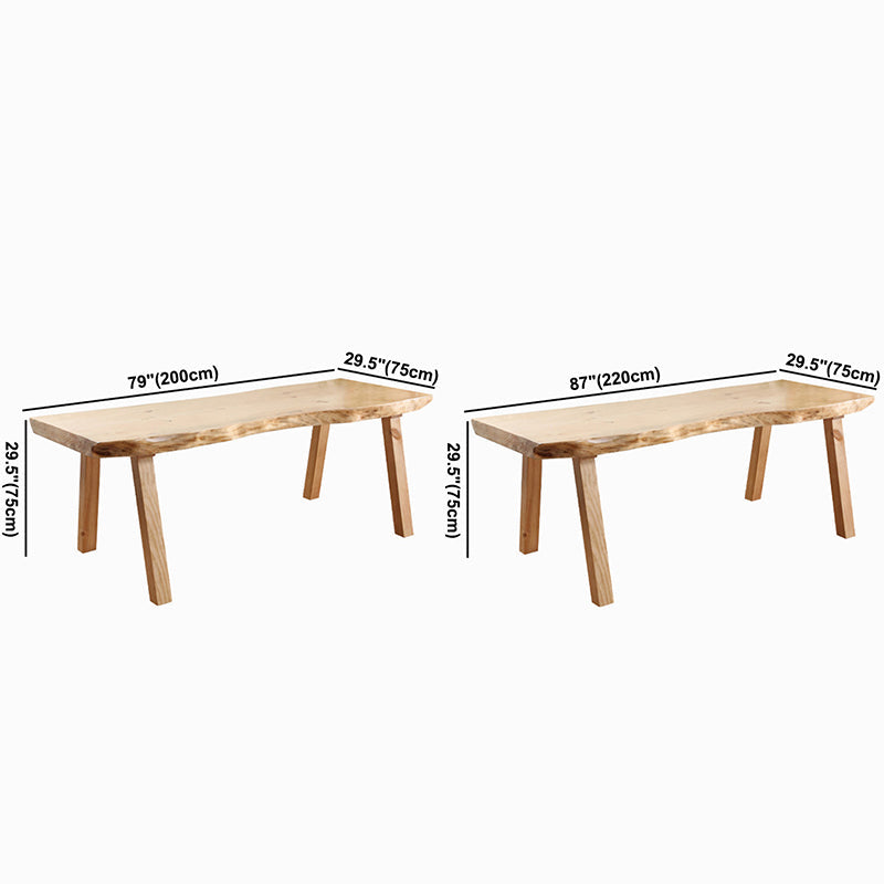 Modern Khaki Solid Wood Dining Table Rectangle Kitchen Dining Table with 4 Legs Base Clearhalo ' dining_table' 'Dining Tables & Seating' 'Dining Tables' 'furn' 'furn_dining_table' 'Furniture' 'furniture_dining_table' 'Kitchen & Dining Furniture' 'kitchen&dining_furn' 'kitchen' 'kitchen_dining_table' 3739652