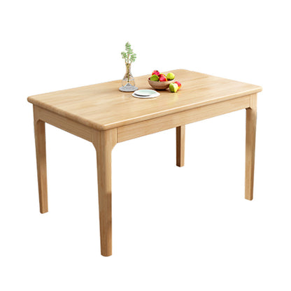 Rubberwood Dining Table Rectangle Solid Wood 4 Legs Wood Base Table for Home Natural Without Chairs Clearhalo ' dining_table' 'Dining Tables & Seating' 'Dining Tables' 'furn' 'furn_dining_table' 'Furniture' 'furniture_dining_table' 'Kitchen & Dining Furniture' 'kitchen&dining_furn' 'kitchen' 'kitchen_dining_table' 3739656