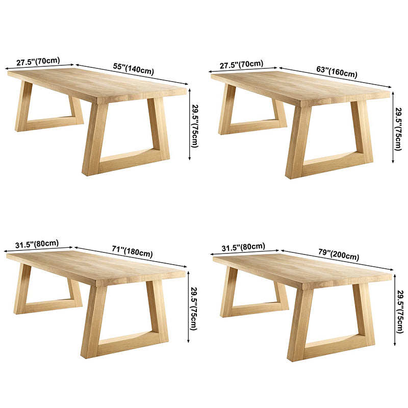 Rectangle Wood Dining Table Modern Pine Table in Nature with Double Pedestal Clearhalo ' dining_table' 'Dining Tables & Seating' 'Dining Tables' 'furn' 'furn_dining_table' 'Furniture' 'furniture_dining_table' 'Kitchen & Dining Furniture' 'kitchen&dining_furn' 'kitchen' 'kitchen_dining_table' 3739690