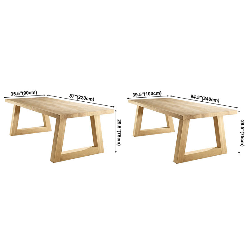 Rectangle Wood Dining Table Modern Pine Table in Nature with Double Pedestal Clearhalo ' dining_table' 'Dining Tables & Seating' 'Dining Tables' 'furn' 'furn_dining_table' 'Furniture' 'furniture_dining_table' 'Kitchen & Dining Furniture' 'kitchen&dining_furn' 'kitchen' 'kitchen_dining_table' 3739691