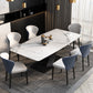 Traditional Luxury Stone Table Rectangle Pedestal Casual Dining Table for Home Clearhalo ' dining_table' 'Dining Tables & Seating' 'Dining Tables' 'furn' 'furn_dining_table' 'Furniture' 'furniture_dining_table' 'Kitchen & Dining Furniture' 'kitchen&dining_furn' 'kitchen' 'kitchen_dining_table' 3739695