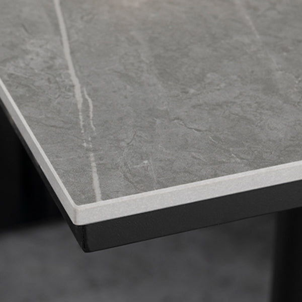 Industrial Dining Room Table Sintered Stone Table with Black Base for Home Kitchen Dinner Clearhalo ' dining_table' 'Dining Tables & Seating' 'Dining Tables' 'furn' 'furn_dining_table' 'Furniture' 'furniture_dining_table' 'Kitchen & Dining Furniture' 'kitchen&dining_furn' 'kitchen' 'kitchen_dining_table' 3739730