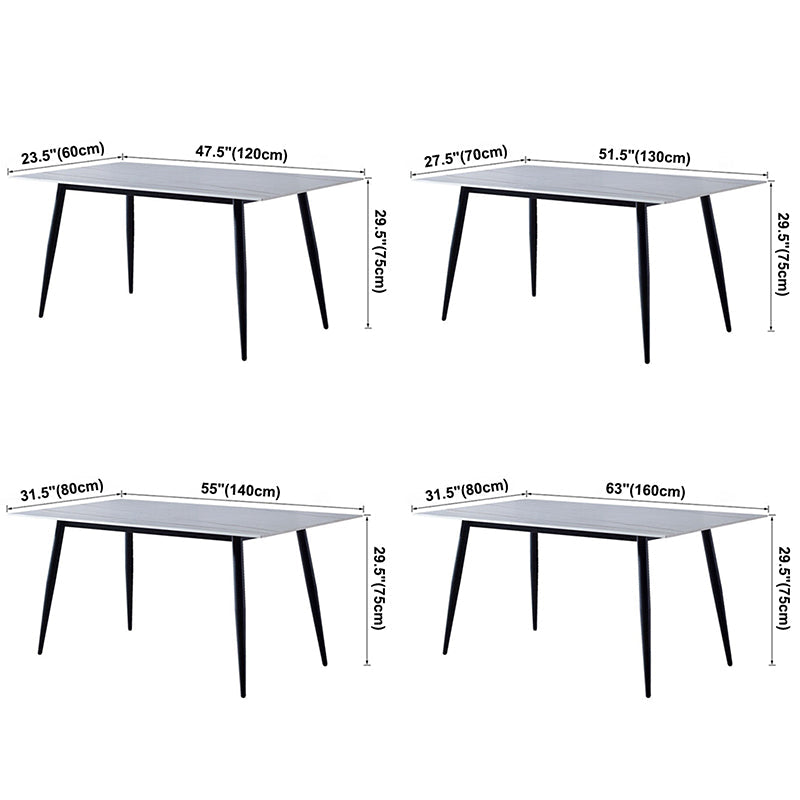 Simple Home Sintered Stone Dining Table Rectangle Shape Dining Table with 4 Legs Base Clearhalo ' dining_table' 'Dining Tables & Seating' 'Dining Tables' 'furn' 'furn_dining_table' 'Furniture' 'furniture_dining_table' 'Kitchen & Dining Furniture' 'kitchen&dining_furn' 'kitchen' 'kitchen_dining_table' 3739747
