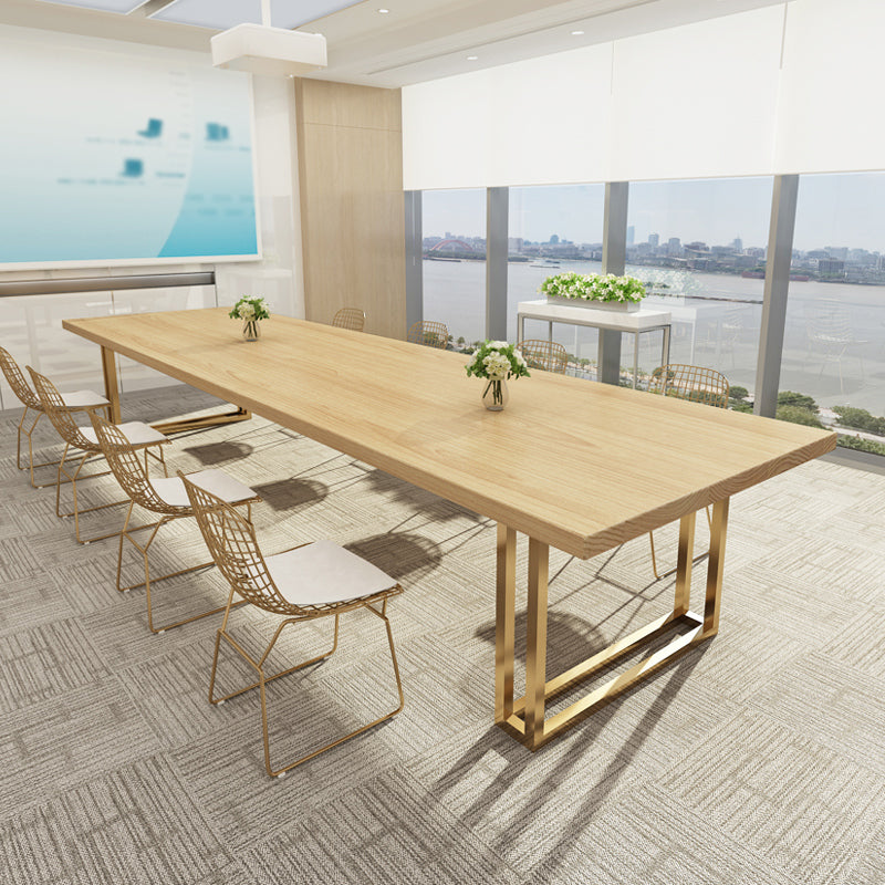 Rectangle Solid Pinewood Brown Tone Dining Table Simplicity Double Pedestal Table for Dining Room Clearhalo ' dining_table' 'Dining Tables & Seating' 'Dining Tables' 'furn' 'furn_dining_table' 'Furniture' 'furniture_dining_table' 'Kitchen & Dining Furniture' 'kitchen&dining_furn' 'kitchen' 'kitchen_dining_table' 3739766