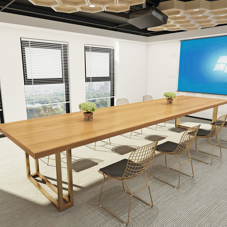 Rectangle Solid Pinewood Brown Tone Dining Table Simplicity Double Pedestal Table for Dining Room Clearhalo ' dining_table' 'Dining Tables & Seating' 'Dining Tables' 'furn' 'furn_dining_table' 'Furniture' 'furniture_dining_table' 'Kitchen & Dining Furniture' 'kitchen&dining_furn' 'kitchen' 'kitchen_dining_table' 3739767