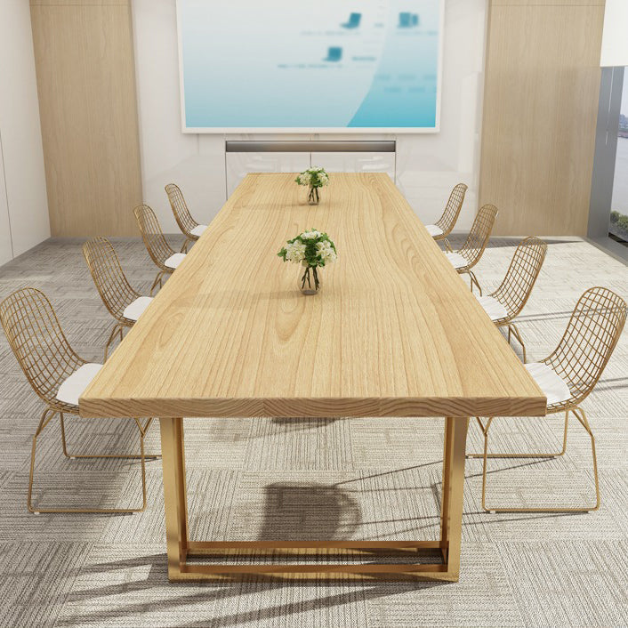 Rectangle Solid Pinewood Brown Tone Dining Table Simplicity Double Pedestal Table for Dining Room Clearhalo ' dining_table' 'Dining Tables & Seating' 'Dining Tables' 'furn' 'furn_dining_table' 'Furniture' 'furniture_dining_table' 'Kitchen & Dining Furniture' 'kitchen&dining_furn' 'kitchen' 'kitchen_dining_table' 3739768