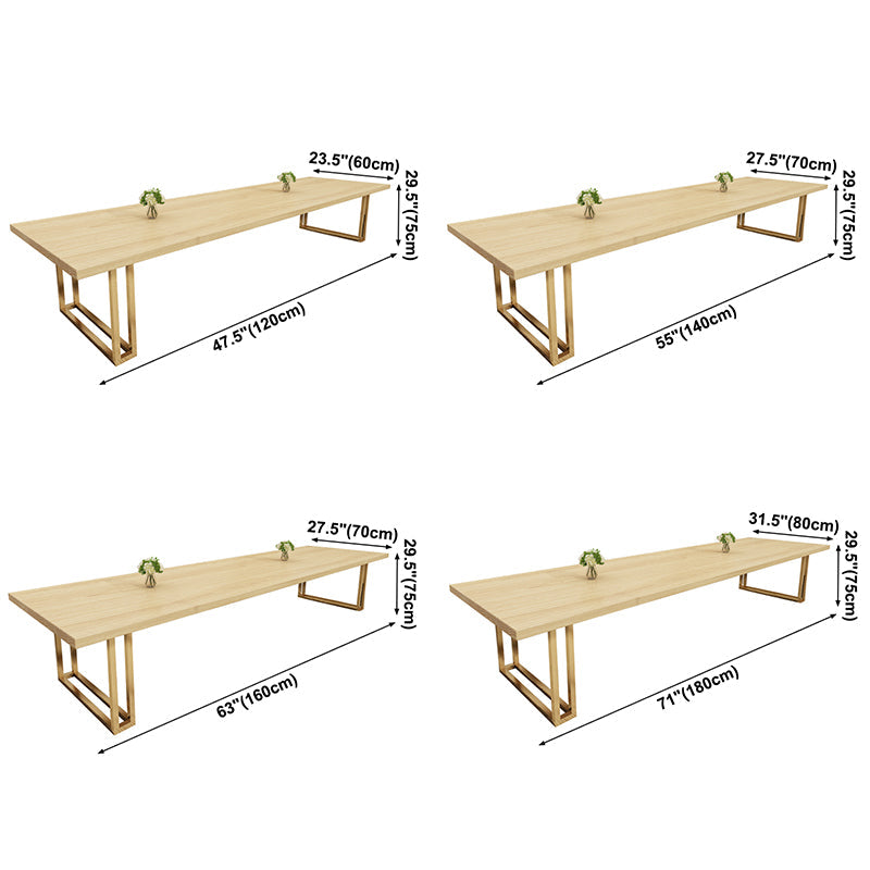 Rectangle Solid Pinewood Brown Tone Dining Table Simplicity Double Pedestal Table for Dining Room Clearhalo ' dining_table' 'Dining Tables & Seating' 'Dining Tables' 'furn' 'furn_dining_table' 'Furniture' 'furniture_dining_table' 'Kitchen & Dining Furniture' 'kitchen&dining_furn' 'kitchen' 'kitchen_dining_table' 3739771