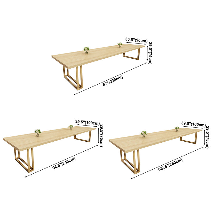 Rectangle Solid Pinewood Brown Tone Dining Table Simplicity Double Pedestal Table for Dining Room Clearhalo ' dining_table' 'Dining Tables & Seating' 'Dining Tables' 'furn' 'furn_dining_table' 'Furniture' 'furniture_dining_table' 'Kitchen & Dining Furniture' 'kitchen&dining_furn' 'kitchen' 'kitchen_dining_table' 3739772