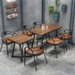 Industrial Solid Wood Dining Table Brown Table with Metal Base for Dinning Room Clearhalo ' dining_table' 'Dining Tables & Seating' 'Dining Tables' 'furn' 'furn_dining_table' 'Furniture' 'furniture_dining_table' 'Kitchen & Dining Furniture' 'kitchen&dining_furn' 'kitchen' 'kitchen_dining_table' 3739786