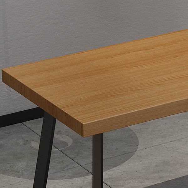 Industrial Solid Wood Dining Table Brown Table with Metal Base for Dinning Room Clearhalo ' dining_table' 'Dining Tables & Seating' 'Dining Tables' 'furn' 'furn_dining_table' 'Furniture' 'furniture_dining_table' 'Kitchen & Dining Furniture' 'kitchen&dining_furn' 'kitchen' 'kitchen_dining_table' 3739793