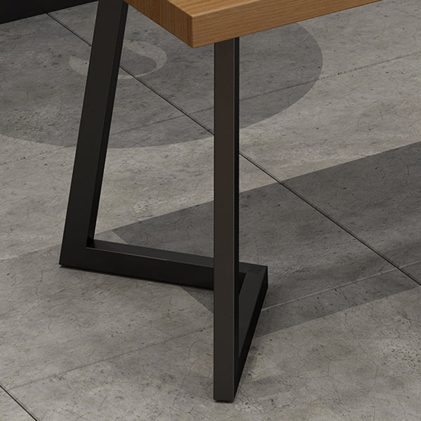 Industrial Solid Wood Dining Table Brown Table with Metal Base for Dinning Room Clearhalo ' dining_table' 'Dining Tables & Seating' 'Dining Tables' 'furn' 'furn_dining_table' 'Furniture' 'furniture_dining_table' 'Kitchen & Dining Furniture' 'kitchen&dining_furn' 'kitchen' 'kitchen_dining_table' 3739794